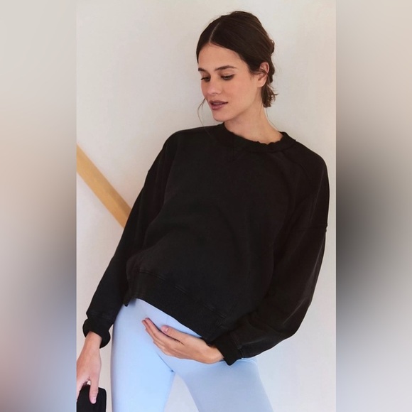 NWT Free People Movement x Hatch Intercept Pullover Maternity Sweatshirt Black L - Picture 1 of 5